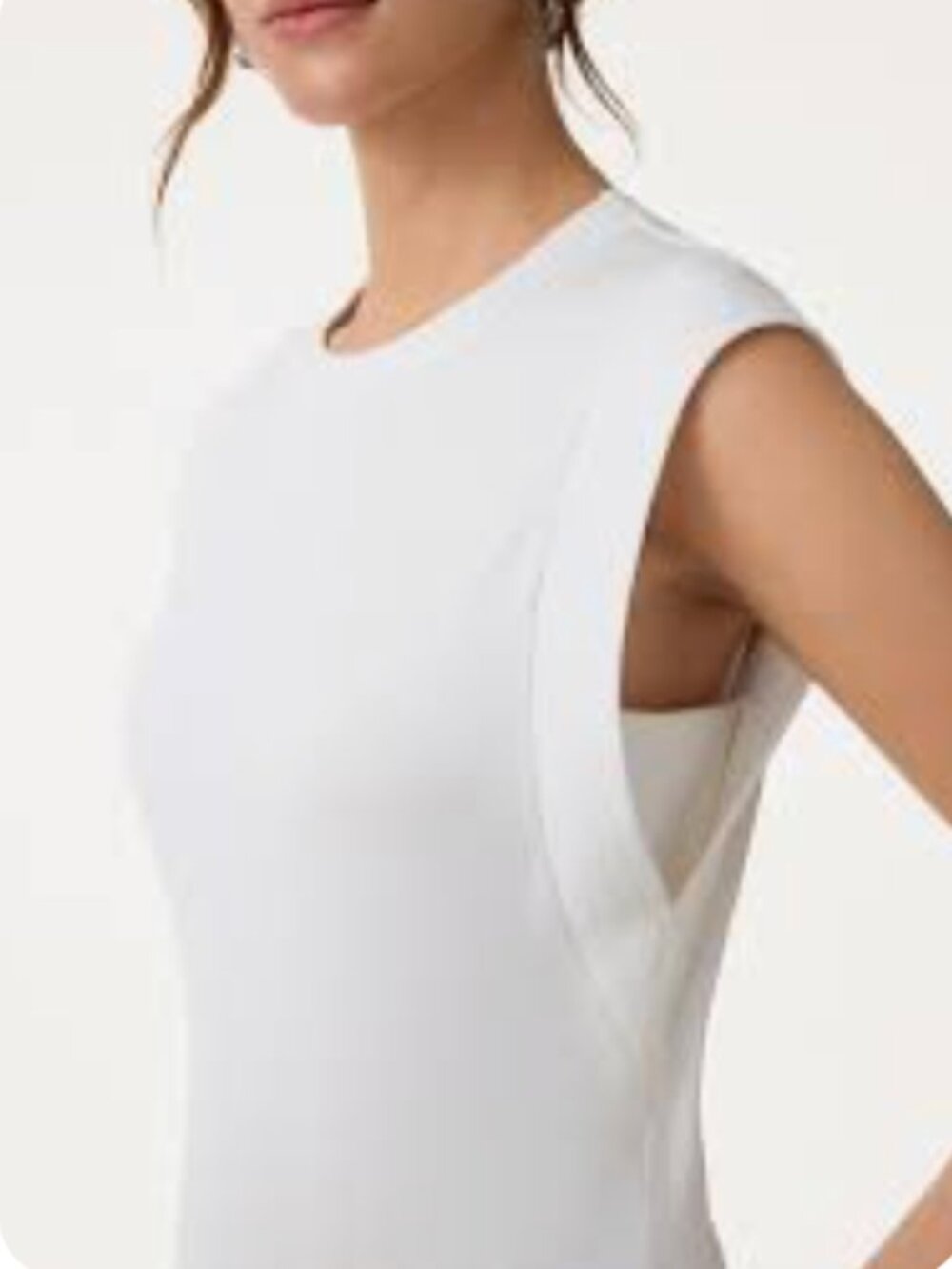 OGL OGLmove Soft Cotton Lyocell Cropped Wide Shoulder Tank Black M NWT - Picture 2 of 2